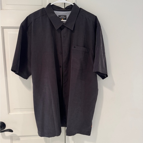 Quiksilver Men's Charcoal Button Down Shirt - Picture 1 of 3